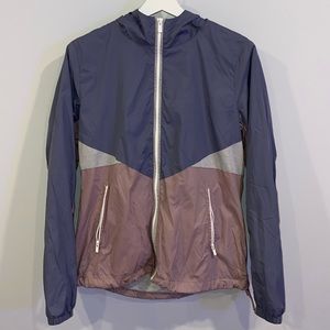 garage pink, blue and grey zip windbreaker size M
